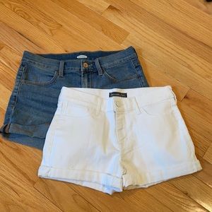 2 jean shorts (Abercrombie and Old Navy)